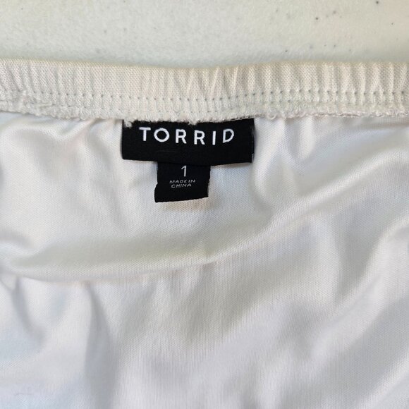 810-9 Torrid White Fit & Flare Lace Trim sleeveless Tank Top – Size 1 (14/16) - Picture 11 of 14